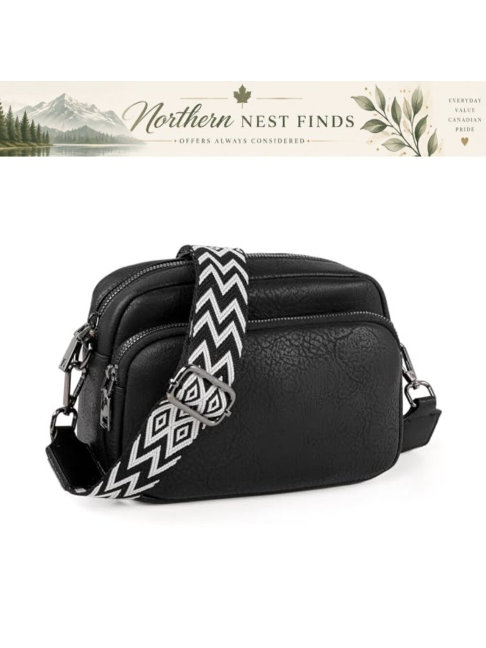 PU Leather Crossbody Bag Adjustable Strap Travel Wallet
